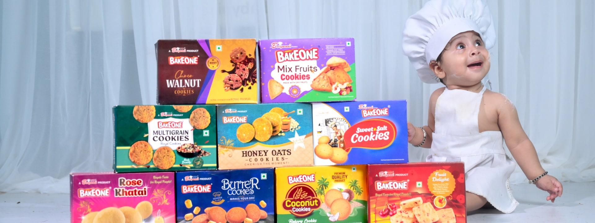 Freshly baked chocolate chip cookies stacked